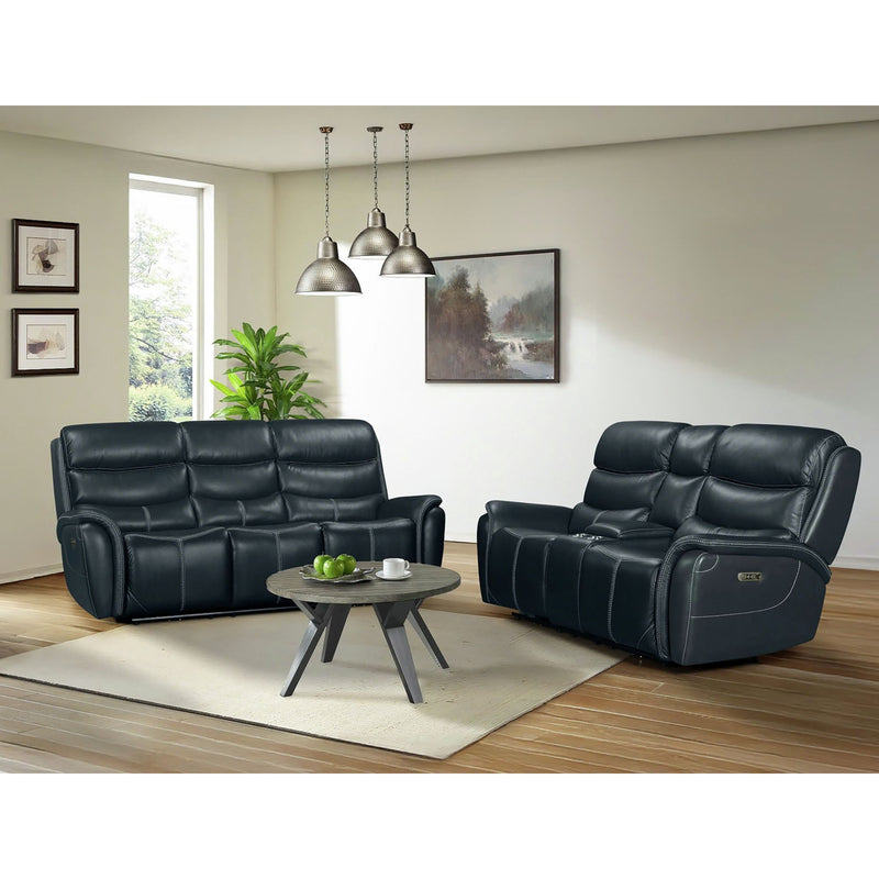 Aruba - Power Motion Sofa With Power Headrest - Pebble Navy