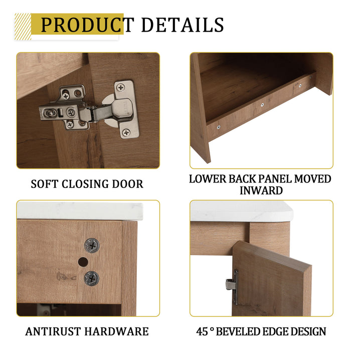 Wall Mounted Bathroom Vanity With Art Sink, 1 Soft Close Door