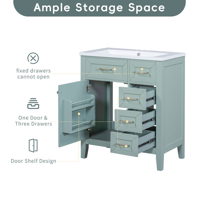 Modern Bathroom Vanity With Sink Combo, 3 Drawers