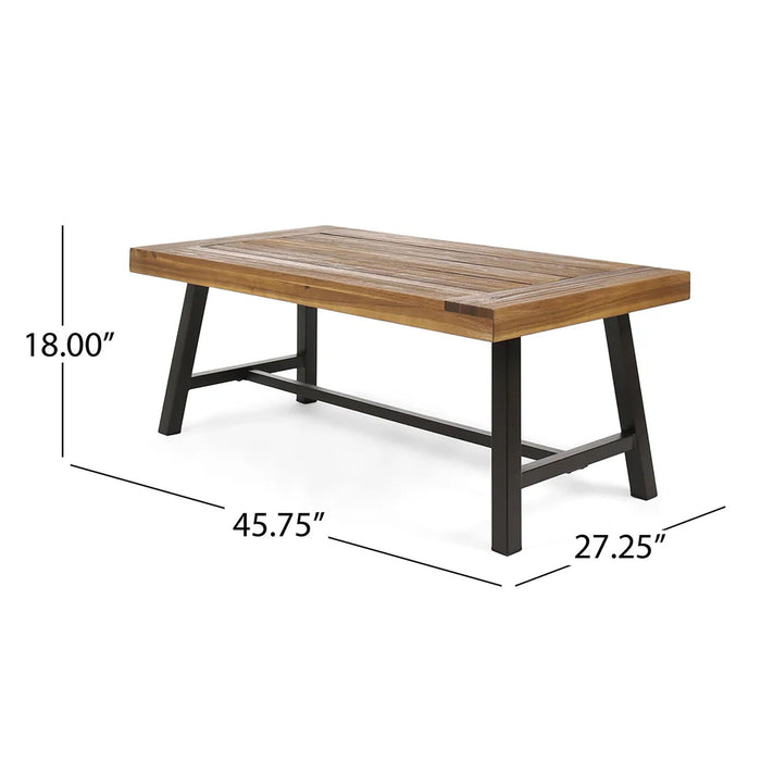 Carlisle - Industrial Coffee Table With And Slat Panel Design - Natural