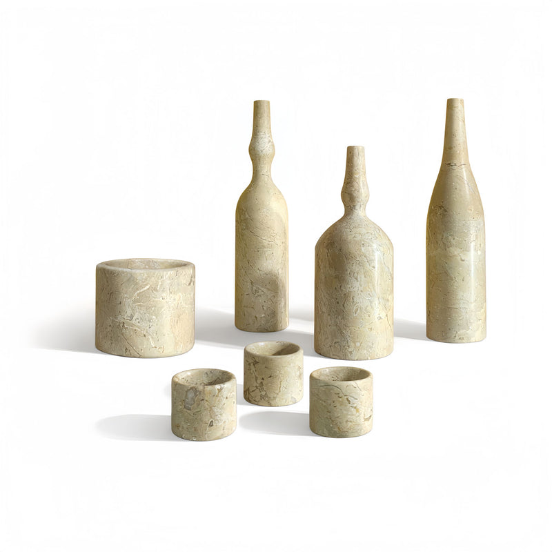 7 Pieces Luxury Natural Marble Living Room Accessories Set