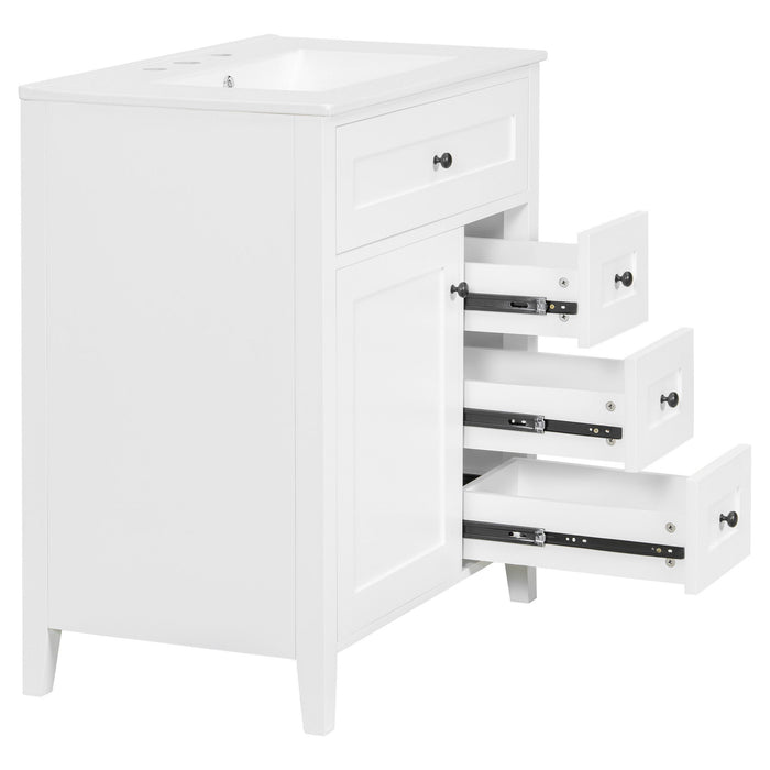 Bathroom Vanity With Sink, 3 Drawers And Adjustable Shelf
