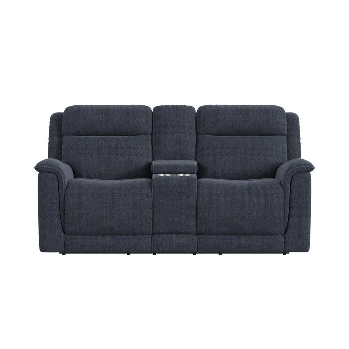 Striker Loveseat w/Console in Bristol Cobalt