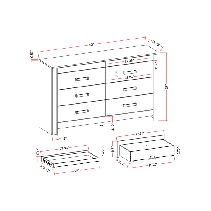 Lorenzo - 5 Piece Bedroom Set With Glittered Detailing