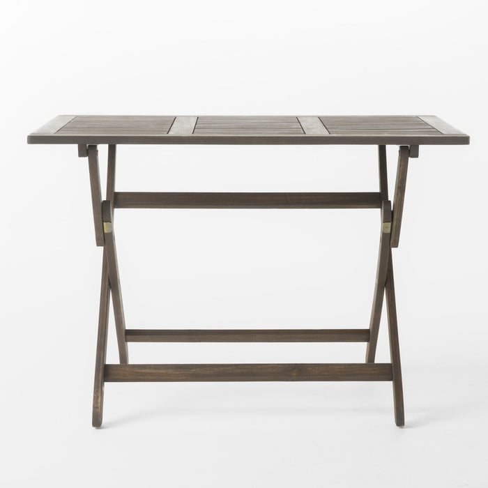 Blissique - Outdoor Foldable Wood Dining Table With Slat Design
