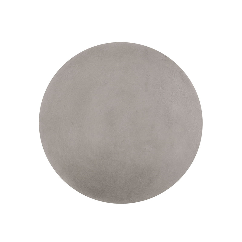 Outdoor Lightweight End Table Round Concrete Outdoor Side Table - Light Gray