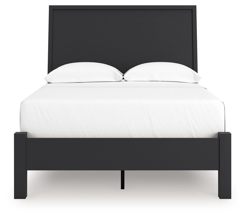 Danziar - Full Panel Bed With Low Footboard - Black