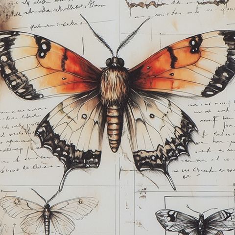 Jossletts - Wall Art Set (Set of 3) - Orange / Black / Ivory