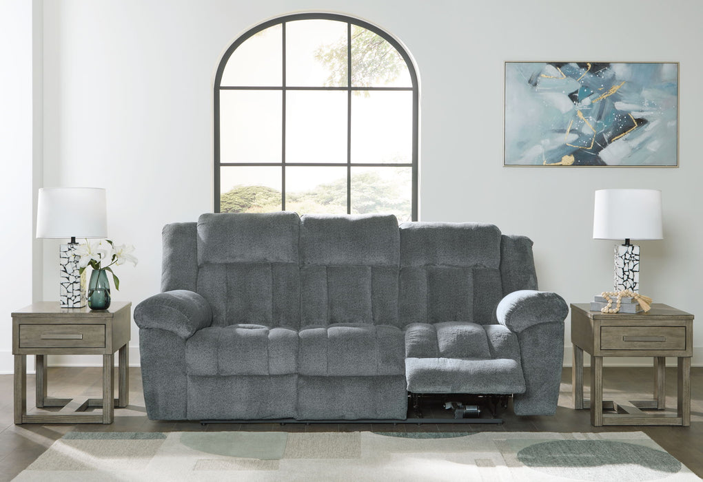 Tip-Off - Power Reclining Sofa With Adj Headrest - Slate