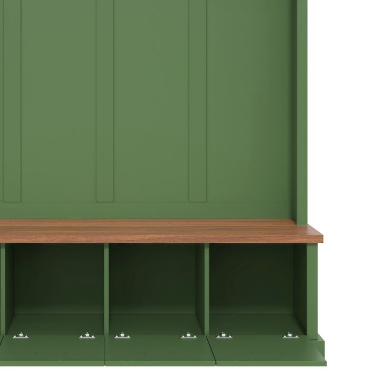 Hall Tree With Storage Bench Mudroom Coat Rack With 6 Hooks