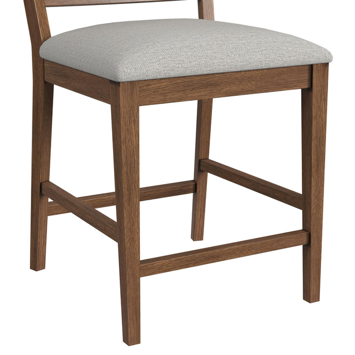 Glinda - Fabric Counter Chair (Set of 2) - Brown / Light Gray