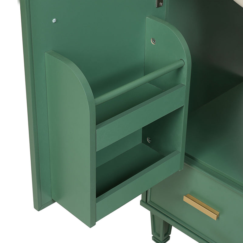 Bathroom Vanity With Sink, Deep Drawer, Door Shelf, 2 Tier Basket