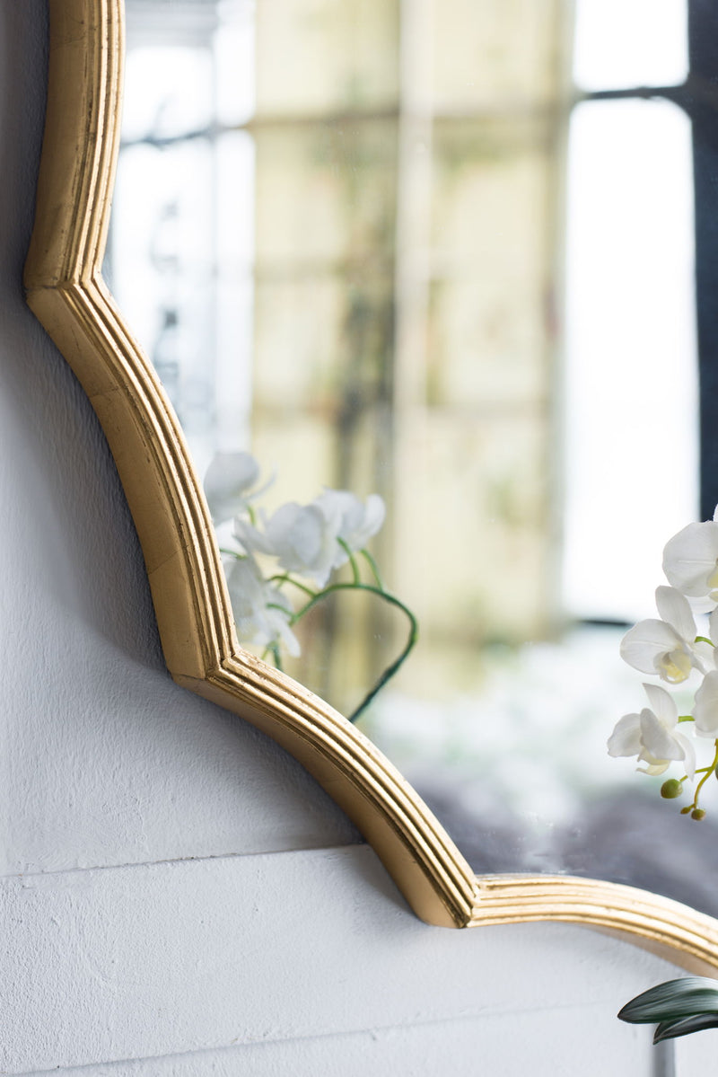 Round Sunburst Wall Mirror With, Wall Decor Mirror For Entryway Bedroom Living Room - Gold