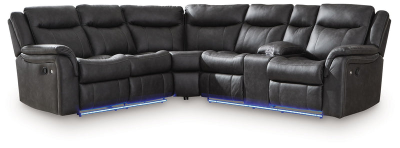 Sultan Meadow - 2-Piece Reclining Sectional - Carbon