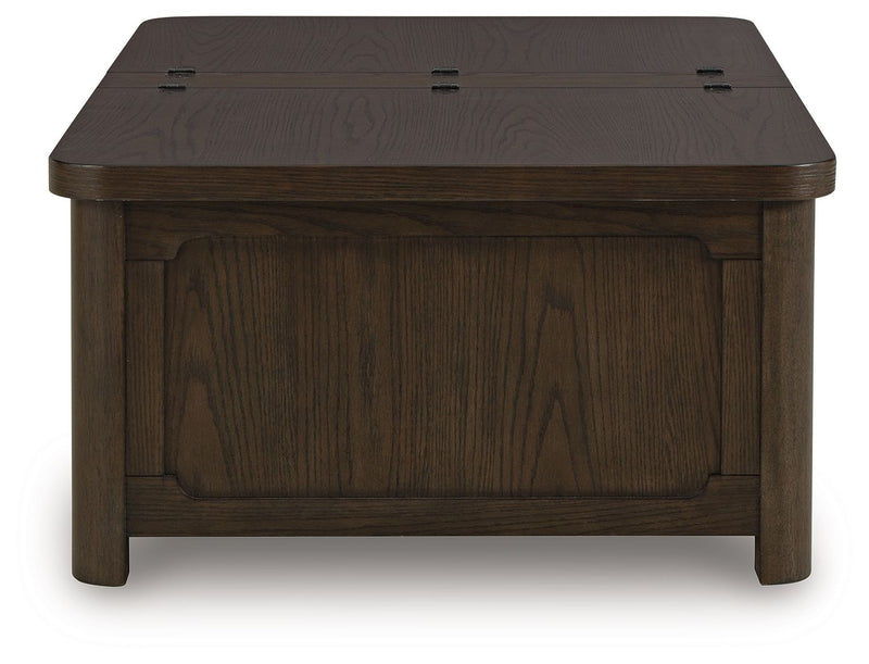 Breckington - Cocktail Table With Storage - Dark Brown