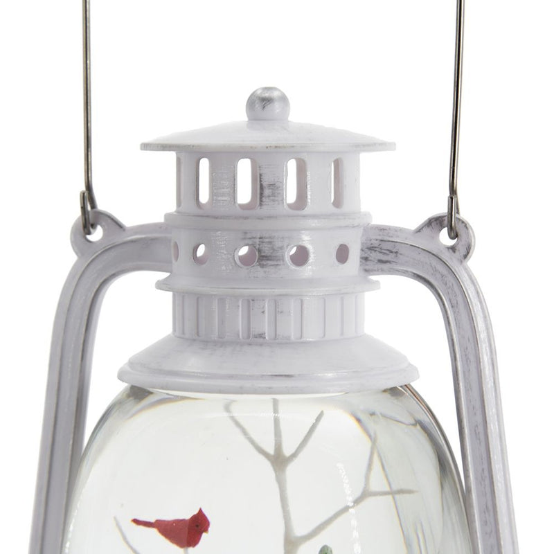 Christmas Plastic / Resin Lantern With Snowman & Tree LED / Water Spinning / 6 Hours Timer, 3*AA Batteries Required - White / Multi