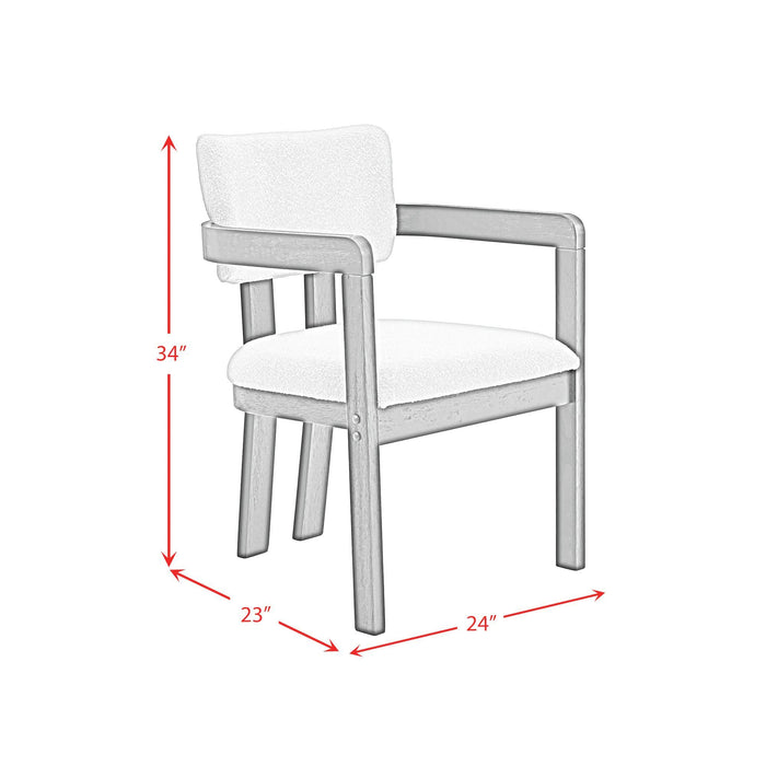 Portland - Fabric Arm Chair (Set of 2) - Natural / Snow White