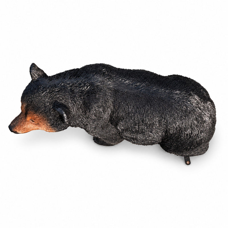 Bear Garden Statue, Walking Animal Sculpture With 2 Ground Stakes For Outdoor Decor - Black