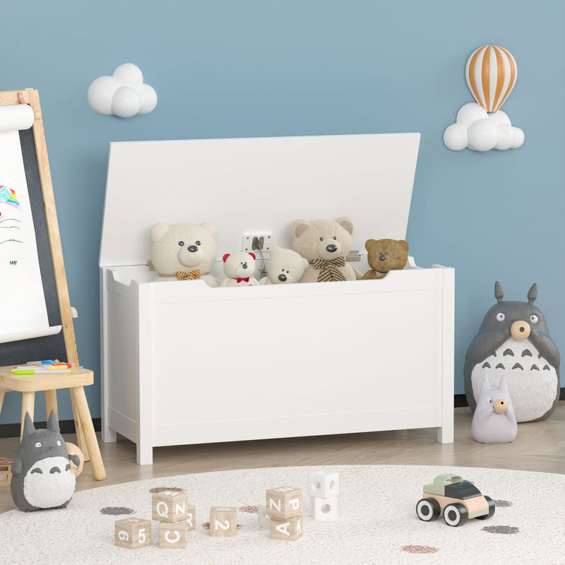 Toy Box Storage With Safety Hinged Lid