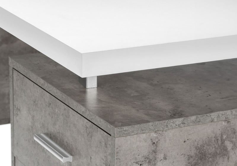 Computer Desk For Home Office, Laptop, Left, Right Set - Up, Storage Drawers, Modern - White