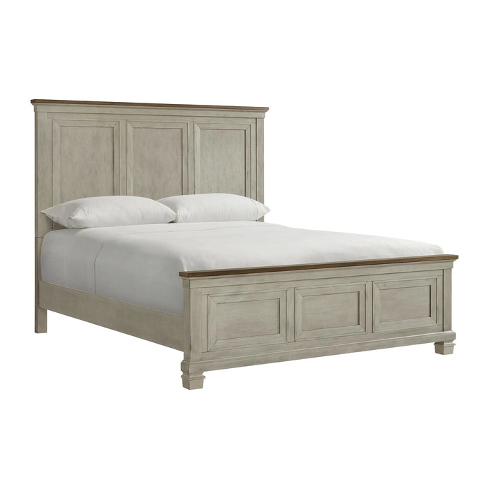 Farmington Panel Bedroom Set in Medium Brown and Washed Stone