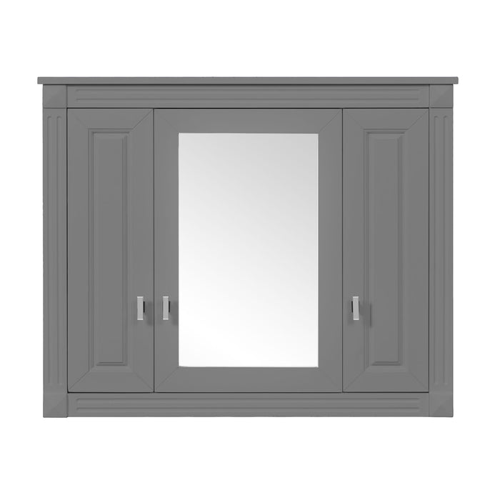 Wall Mounted Bathroom Cabinet With Mirror And 5 Shelves, Rectangular Design