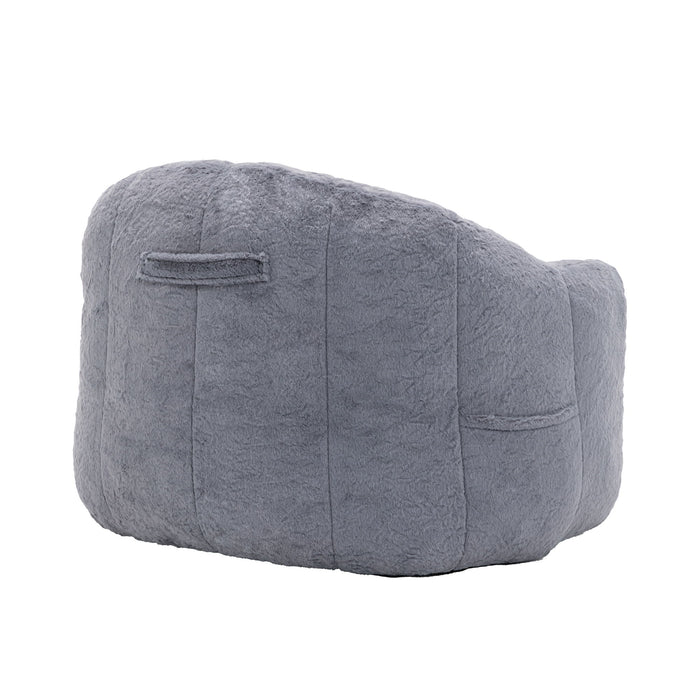 Beanbag Chair, Beanbag Sofa Chair With Armrests Stuffed High Density Foam