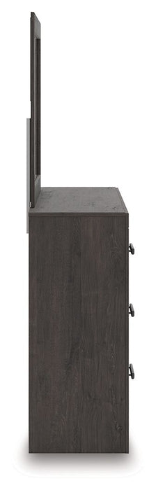 Prendonea - Dresser and Mirror - Charcoal