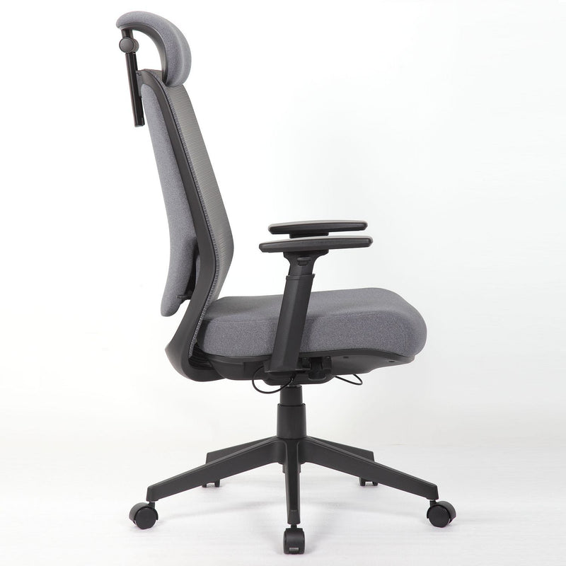High Back Ergonomic Office Chair With Adjustable Headrest & 5D Armrest, Height Adjustable Swivel For Home Office - Antique Gray
