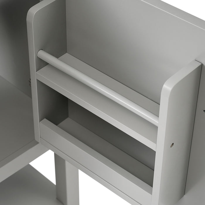 Modern Bathroom Vanity With Sink, Soft-Closing Door And Open Shelf
