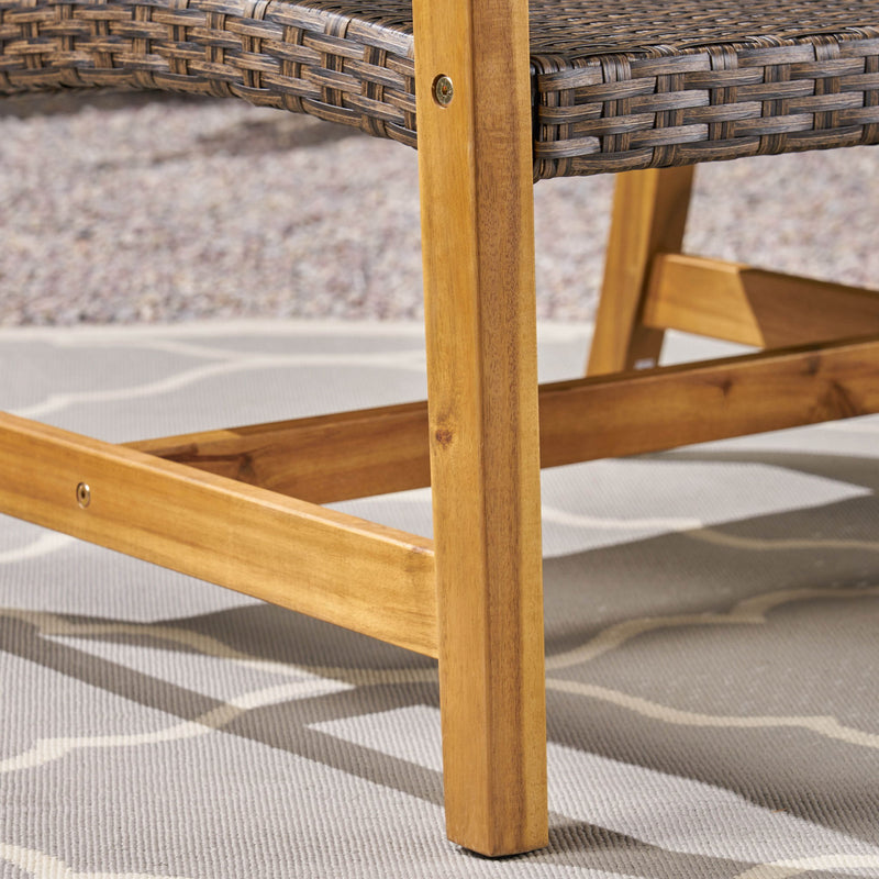 Outdoor 3 Seater Sofa With Rattan Cover - Natural / Gray