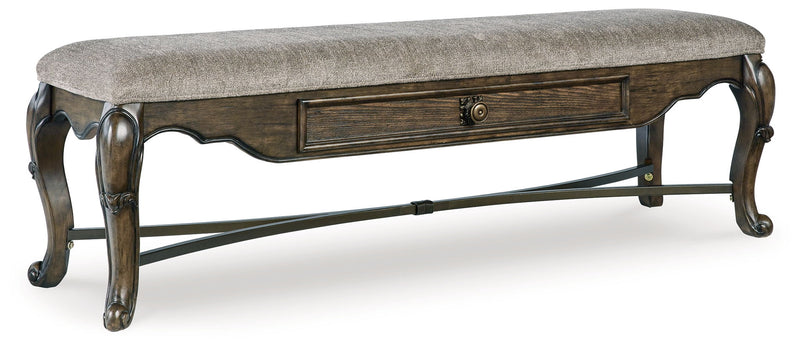 Maylee - Upholstered Storage Bench - Dark Brown