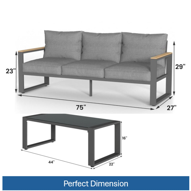 Modern Outdoor Sofa Set With Coffee Table