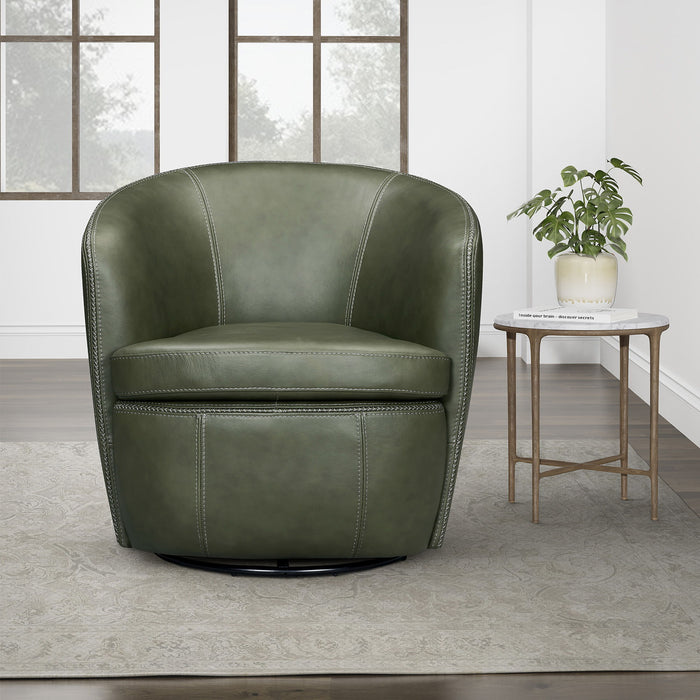 Barolo - 100% Italian Leather Swivel Club Chair (Set of 2)