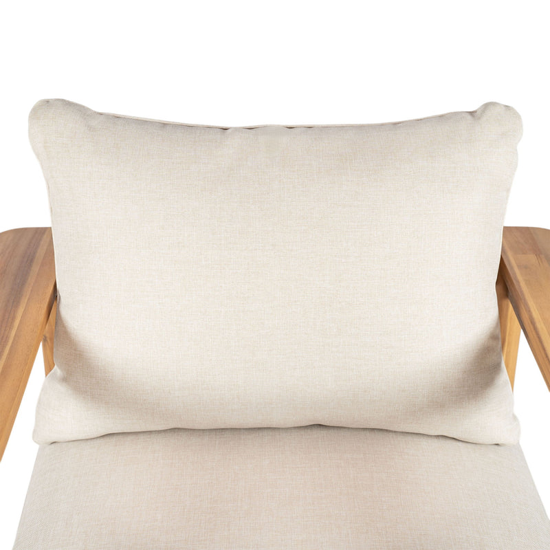 Terassi - Outdoor Lounge Chair (Set of 2) With Cushions - Beige / Light Teak