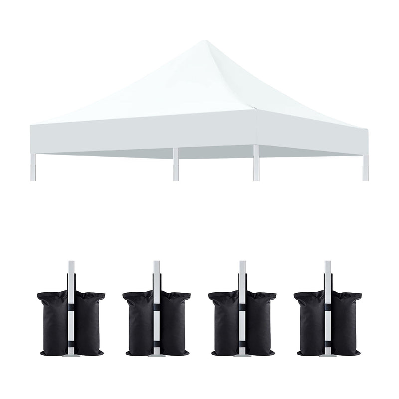 Canopy Replacement Top With 4 Pack W8 Bags, Pop Up Tent Cover Only, Frame Not Included