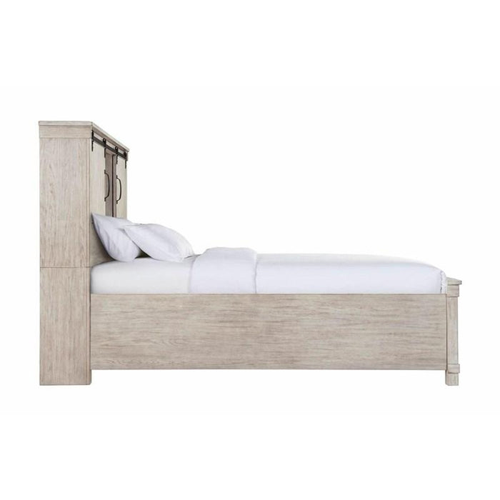 Elements International Scott King Platform Storage Bed in White