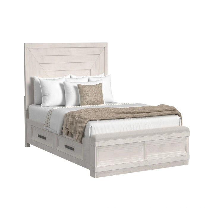 Avalanche Storage Bedroom Set in Antique White