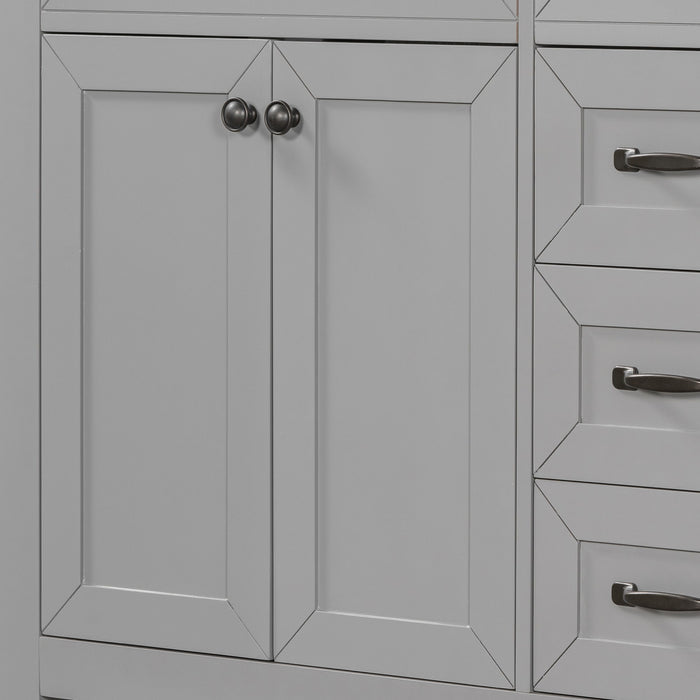Modern Bathroom Vanity Base Only, 2 Doors And 3 Drawers