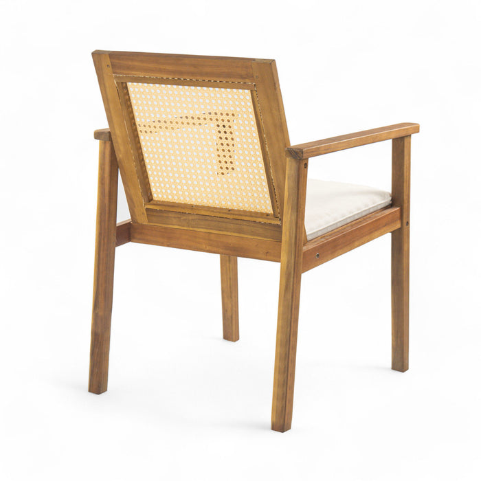 Preston - Outdoor Dining Chair With Cushion (Set of 2) - Teak / Beige