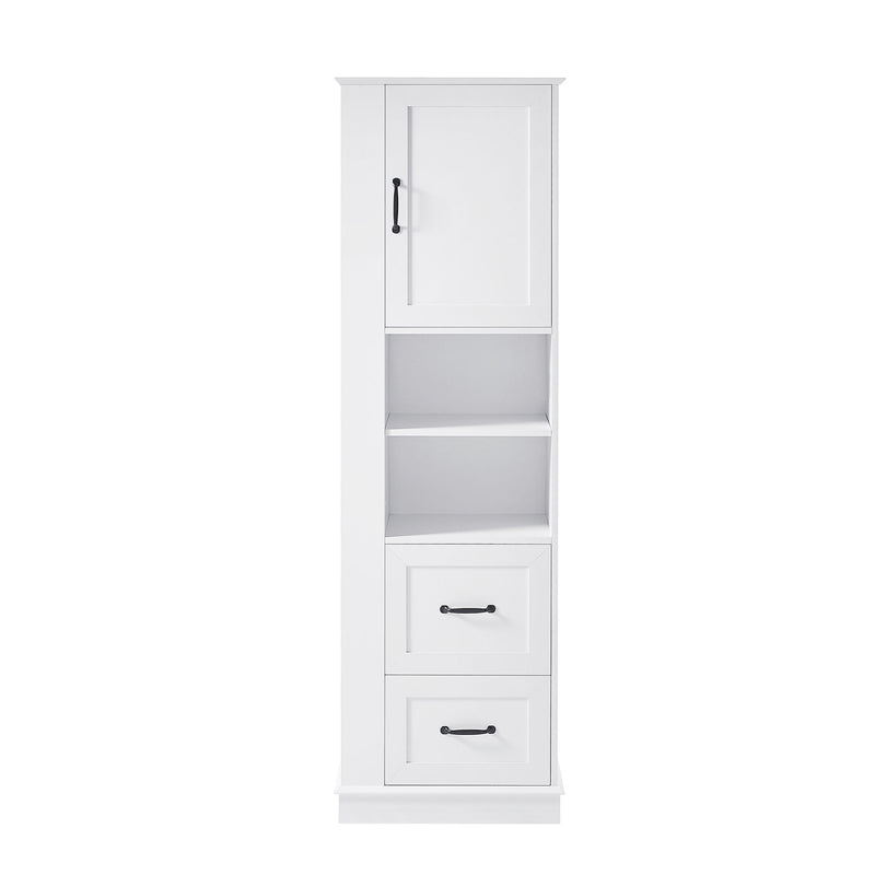 Freestanding Bathroom Storage Cabinet With Adjustable Shelves And Side Hooks Board, Rectangle Design