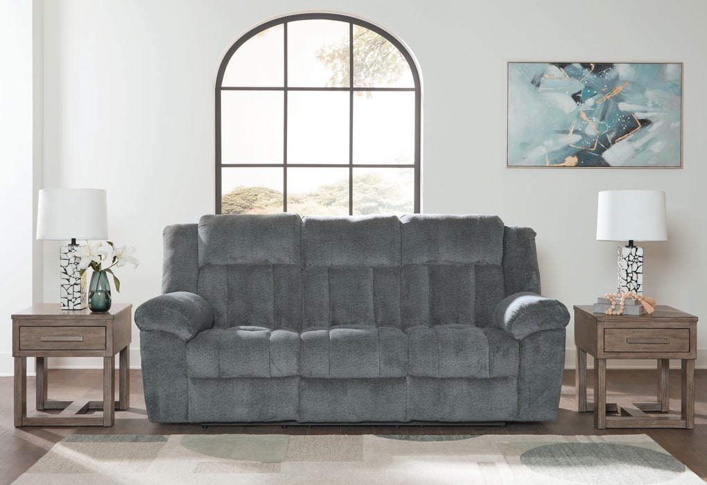 Tip-Off - Power Reclining Sofa With Adj Headrest - Slate