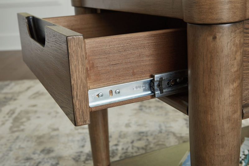 Roanhowe - Rectangular End Table - Brown