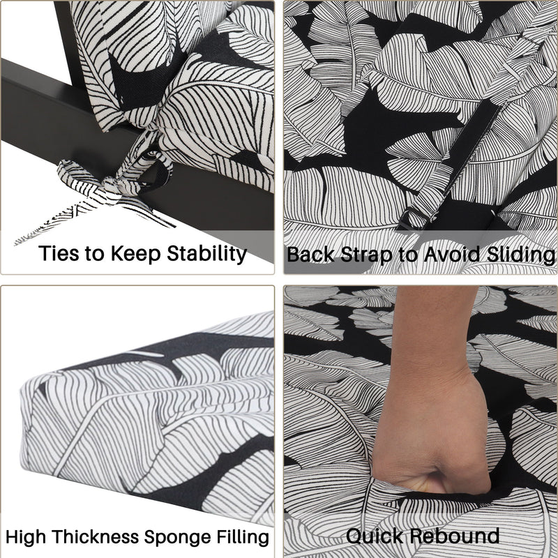 2 Piece Chaise Lounge Chair Cushion Set With Ties