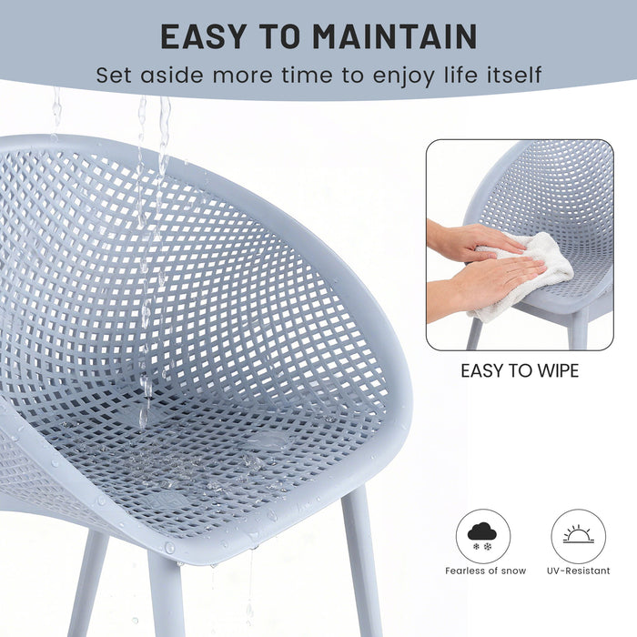 2 Piece Durable Single Chair With Hollow Out Design