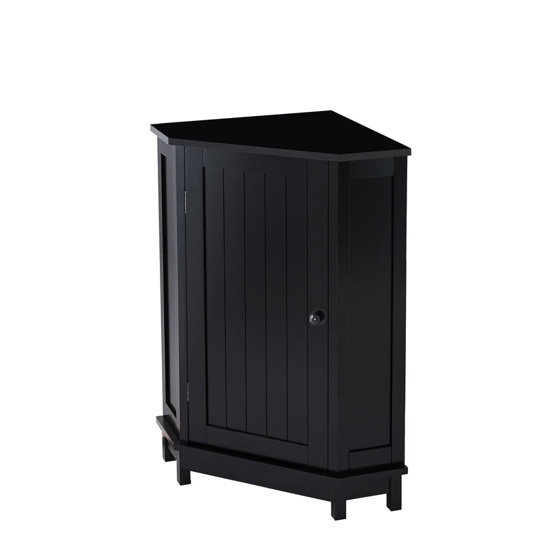 Bathroom Cabinet Triangle Corner Storage Cabinet With Adjustable Shelf Modern Style