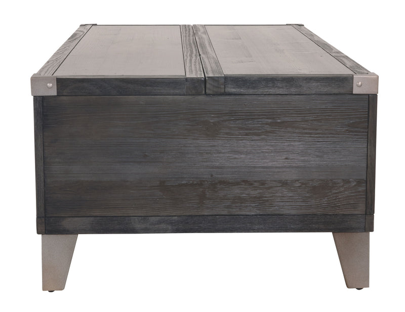 Todoe - Lift Top Cocktail Table - Dark Gray