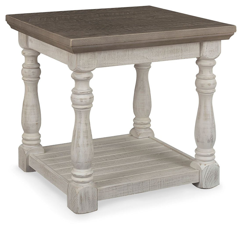 Havalance - Rectangular End Table - Gray / White