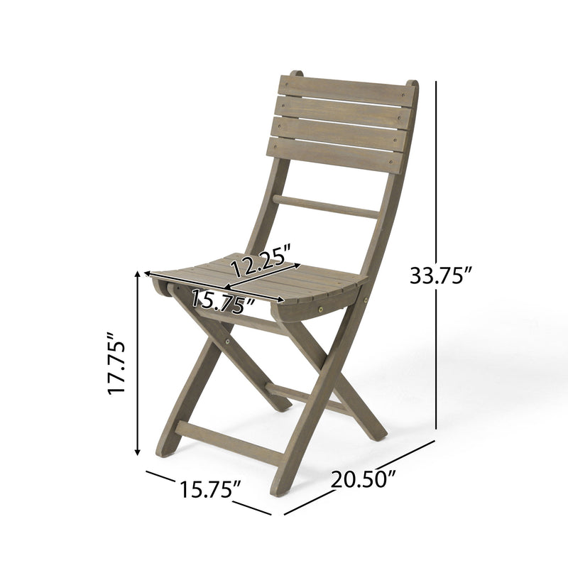 Outdoor 3 Piece Half Round Folding Bistro Set
