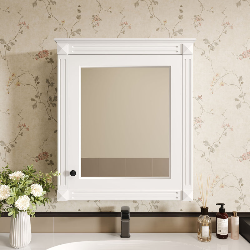 Wall Mounted Bathroom Storage Cabinet With Mirror, Medicine Cabinet With Height Adjustable Shelf